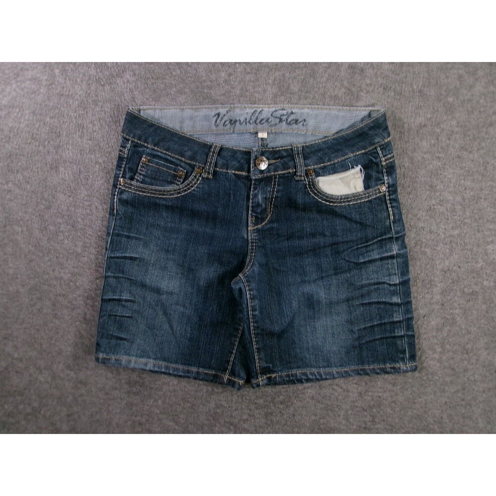 Vanilla Star Jean Shorts Womens 9 Blue Denim Bermuda Summer Dark Wash Y2K